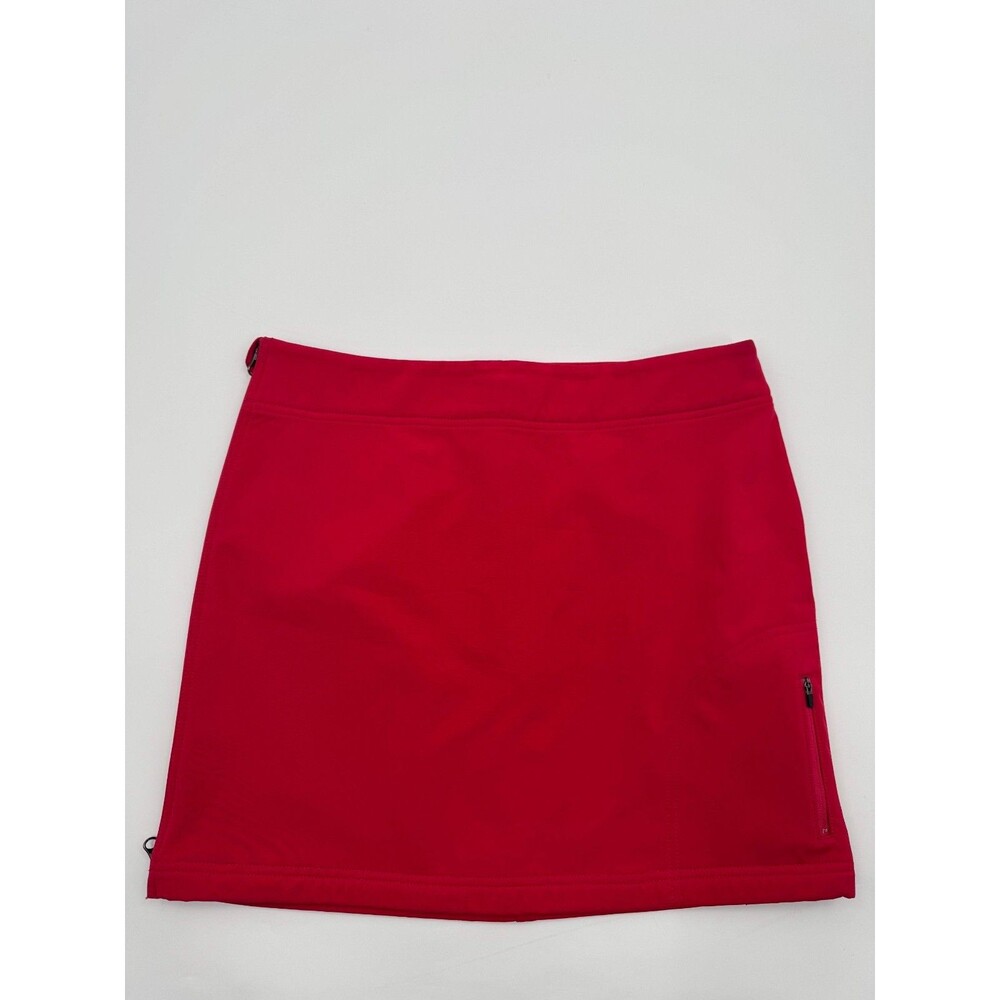 Title Nine Cold Killer Skirt Women's 6 Red Front Zip Pocket Fleece Lined Active